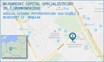 ODDZIAŁ DZIENNY PSYCHIATRYCZNY DLA DZIECI I MŁODZIEŻY II - WOJEWÓDZKI SZPITAL SPECJALISTYCZNY IM.J.GROMKOWSKIEGO - UL. WOŁOWSKA 9,  WROCŁAW