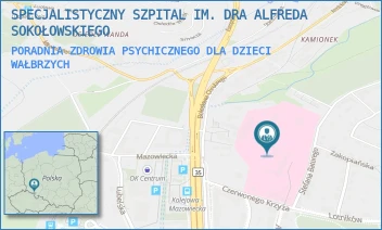 PORADNIA ZDROWIA PSYCHICZNEGO DLA DZIECI - SPECJALISTYCZNY SZPITAL IM. DRA ALFREDA SOKOŁOWSKIEGO - UL. BATOREGO 4,  WAŁBRZYCH