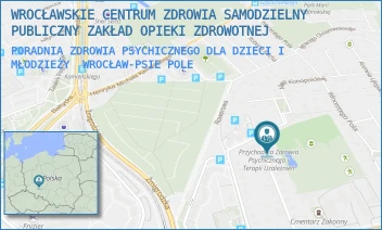 PORADNIA ZDROWIA PSYCHICZNEGO DLA DZIECI I MŁODZIEŻY - WROCŁAWSKIE CENTRUM ZDROWIA SAMODZIELNY PUBLICZNY ZAKŁAD OPIEKI ZDROWOTNEJ - UL. SAMUELA BOGUMIŁA LINDEGO 19-21,  WROCŁAW-PSIE POLE