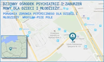 PORADNIA ZDROWIA PSYCHICZNEGO DLA DZIECI I MŁODZIEŻY - DZIENNY OŚRODEK PSYCHIATRII I ZABURZEŃ MOWY DLA DZIECI I MŁODZIEŻY - WOŁOWSKA 9,  WROCŁAW-PSIE POLE