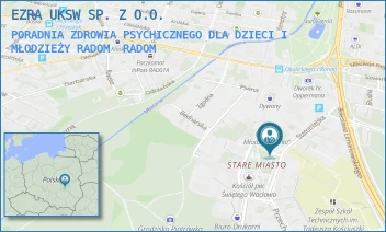 PORADNIA ZDROWIA PSYCHICZNEGO DLA DZIECI I MŁODZIEŻY RADOM - EZRA UKSW SP. Z O.O. - PLAC STARE MIASTO 1,  RADOM