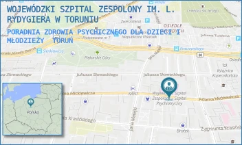 PORADNIA ZDROWIA PSYCHICZNEGO DLA DZIECI I MŁODZIEŻY - WOJEWÓDZKI SZPITAL ZESPOLONY IM. L. RYDYGIERA W TORUNIU - A. MICKIEWICZA 24/26/(2), TORUŃ