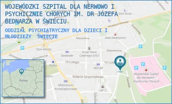 ODDZIAŁ PSYCHIATRYCZNY DLA DZIECI I MŁODZIEŻY - WOJEWÓDZKI SZPITAL ZDROWIA PSYCHICZNEGO IM. DR. JÓZEFA BEDNARZA W ŚWIECIU - SĄDOWA 18//19,  ŚWIECIE