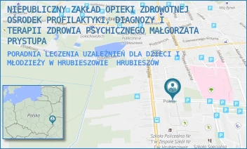 PORADNIA LECZENIA UZALEŻNIEŃ DLA DZIECI I MŁODZIEŻY W HRUBIESZOWIE - NIEPUBLICZNY ZAKŁAD OPIEKI ZDROWOTNEJ OŚRODEK PROFILAKTYKI, DIAGNOZY I TERAPII ZDROWIA PSYCHICZNEGO MAŁGORZATA PRYSTUPA - ZAMOJSKA 12,  HRUBIESZÓW