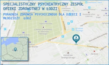 PORADNIA ZDROWIA PSYCHICZNEGO DLA DZIECI I MŁODZIEŻY - SPECJALISTYCZNY PSYCHIATRYCZNY ZESPÓŁ OPIEKI ZDROWOTNEJ W ŁODZI - UL. ROMUALDA MIELCZARSKIEGO 35,  ŁÓDŹ