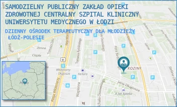 DZIENNY OŚRODEK TERAPEUTYCZNY DLA MŁODZIEŻY - SAMODZIELNY PUBLICZNY ZAKŁAD OPIEKI ZDROWOTNEJ CENTRALNY SZPITAL KLINICZNY UNIWERSYTETU MEDYCZNEGO W ŁODZI - UL. PIOTRA BARDOWSKIEGO 1,  ŁÓDŹ-POLESIE