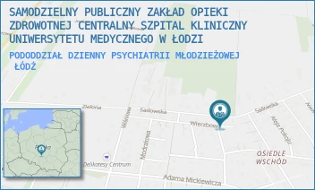 PODODDZIAŁ DZIENNY PSYCHIATRII MŁODZIEŻOWEJ - SAMODZIELNY PUBLICZNY ZAKŁAD OPIEKI ZDROWOTNEJ CENTRALNY SZPITAL KLINICZNY UNIWERSYTETU MEDYCZNEGO W ŁODZI - UL. WIERZBOWA 38, ŁÓDŹ