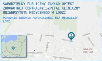 PORADNIA ZDROWIA PSYCHICZNEGO DLA MŁODZIEŻY - SAMODZIELNY PUBLICZNY ZAKŁAD OPIEKI ZDROWOTNEJ CENTRALNY SZPITAL KLINICZNY UNIWERSYTETU MEDYCZNEGO W ŁODZI - UL. WIERZBOWA 38, ŁÓDŹ