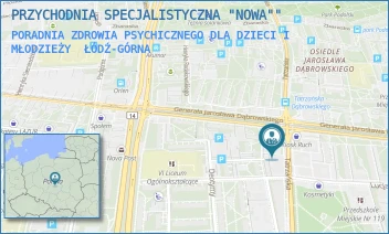 PORADNIA ZDROWIA PSYCHICZNEGO DLA DZIECI I MŁODZIEŻY - PRZYCHODNIA SPECJALISTYCZNA "NOWA"" - UL. TATRZAŃSKA 109,  ŁÓDŹ-GÓRNA