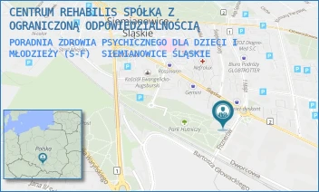 PORADNIA ZDROWIA PSYCHICZNEGO DLA DZIECI I MŁODZIEŻY (S-F) - CENTRUM REHABILIS SPÓŁKA Z OGRANICZONĄ ODPOWIEDZIALNOŚCIĄ - UL. FITZNERÓW 2,  SIEMIANOWICE ŚLĄSKIE
