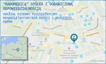 ODDZIAŁ DZIENNY PSYCHIATRYCZNY REHABILITACYJNY DLA DZIECI I MŁODZIEŻY - "RADOMEDICA" SPÓŁKA Z OGRANICZONĄ ODPOWIEDZIALNOŚCIĄ - OLSZTYŃSKA 39,  RADOM