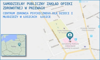 CENTRUM ZDROWIA PSYCHICZNEGO DLA DZIECI I MŁODZIEŻY W ŁOSICACH - SAMODZIELNY PUBLICZNY ZAKŁAD OPIEKI ZDROWOTNEJ W PNIEWACH - SŁONECZNA 1,  ŁOSICE