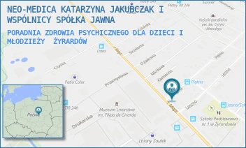 PORADNIA ZDROWIA PSYCHICZNEGO DLA DZIECI I MŁODZIEŻY - NEO-MEDICA KATARZYNA JAKUBCZAK I WSPÓLNICY SPÓŁKA JAWNA - PIĘKNA 27/33,  ŻYRARDÓW