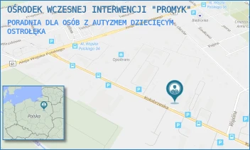 PORADNIA DLA OSÓB Z AUTYZMEM DZIECIĘCYM - OŚRODEK WCZESNEJ INTERWENCJI "PROMYK" - KOŁOBRZESKA 7,  OSTROŁĘKA