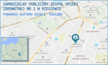 PORADNIA AUTYZMU DZIECI - SAMODZIELNY PUBLICZNY ZESPÓŁ OPIEKI ZDROWOTNEJ NR 1 W RZESZOWIE - UL. HETMAŃSKA 21,  RZESZÓW