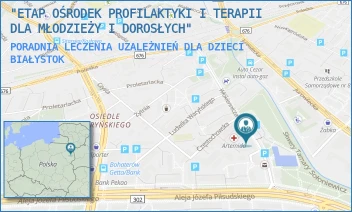 PORADNIA LECZENIA UZALEŻNIEŃ DLA DZIECI - "ETAP OŚRODEK PROFILAKTYKI I TERAPII DLA MŁODZIEŻY I DOROSŁYCH" - WŁÓKIENNICZA 7,  BIAŁYSTOK
