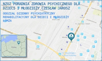 ODDZIAŁ DZIENNY PSYCHIATRYCZNY REHABILITACYJNY DLA DZIECI I MŁODZIEŻY - NZOZ PORADNIA ZDROWIA PSYCHICZNEGO DLA DZIECI I MŁODZIEŻY CZESŁAW JAROSZ - LEGIONÓW 91/7,  ŁOMŻA