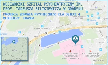 PORADNIA ZDROWIA PSYCHICZNEGO DLA DZIECI I MŁODZIEŻY - WOJEWÓDZKI SZPITAL PSYCHIATRYCZNY IM. PROF. TADEUSZA BILIKIEWICZA W GDAŃSKU - UL. SREBRNIKI 15,  GDAŃSK