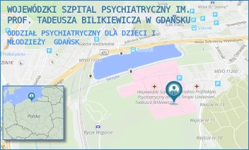 ODDZIAŁ PSYCHIATRYCZNY DLA DZIECI I MŁODZIEŻY - WOJEWÓDZKI SZPITAL PSYCHIATRYCZNY IM. PROF. TADEUSZA BILIKIEWICZA W GDAŃSKU - UL. SREBRNIKI 11,  GDAŃSK