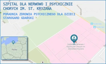 PORADNIA ZDROWIA PSYCHICZNEGO DLA DZIECI - SZPITAL DLA NERWOWO I PSYCHICZNIE CHORYCH IM. ST. KRYZANA - UL. SKARSZEWSKA 7,  STAROGARD GDAŃSKI