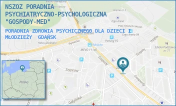PORADNIA ZDROWIA PSYCHICZNEGO DLA DZIECI I MŁODZIEŻY - NSZOZ PORADNIA PSYCHIATRYCZNO-PSYCHOLOGICZNA "GOSPODY-MED" - UL. GOSPODY 7,  GDAŃSK