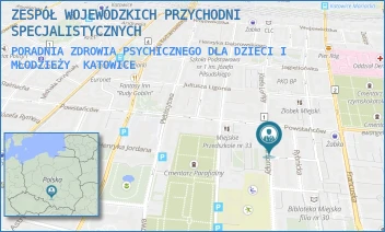 PORADNIA ZDROWIA PSYCHICZNEGO DLA DZIECI I MŁODZIEŻY - ZESPÓŁ WOJEWÓDZKICH PRZYCHODNI SPECJALISTYCZNYCH - UL. JÓZEFA LOMPY 16,  KATOWICE