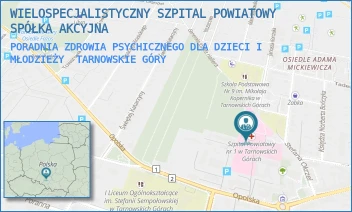 PORADNIA ZDROWIA PSYCHICZNEGO DLA DZIECI I MŁODZIEŻY - WIELOSPECJALISTYCZNY SZPITAL POWIATOWY SPÓŁKA AKCYJNA - UL. OPOLSKA 21,  TARNOWSKIE GÓRY