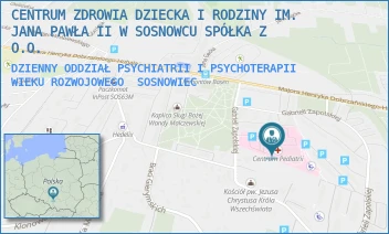 DZIENNY ODDZIAŁ PSYCHIATRII I PSYCHOTERAPII WIEKU ROZWOJOWEGO - CENTRUM ZDROWIA DZIECKA I RODZINY IM. JANA PAWŁA II W SOSNOWCU SPÓŁKA Z O.O. - UL. G.ZAPOLSKIEJ 3,  SOSNOWIEC