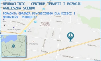 PORADNIA ZDROWIA PSYCHICZNEGO DLA DZIECI I MŁODZIEŻY - NEUROCLINIC - CENTRUM TERAPII I ROZWOJU AGNIESZKA SCENDO - UL. MIŁA 27,  PODDĘBICE