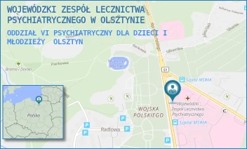 ODDZIAŁ VI PSYCHIATRYCZNY DLA DZIECI I MŁODZIEŻY - WOJEWÓDZKI ZESPÓŁ LECZNICTWA PSYCHIATRYCZNEGO W OLSZTYNIE - WOJSKA POLSKIEGO 35,  OLSZTYN