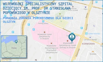 PORADNIA ZDROWIA PSYCHICZNEGO DLA DZIECI - WOJEWÓDZKI SPECJALISTYCZNY SZPITAL DZIECIĘCY IM. PROF. DR STANISŁAWA POPOWSKIEGO W OLSZTYNIE - ŻOŁNIERSKA 18A,  OLSZTYN