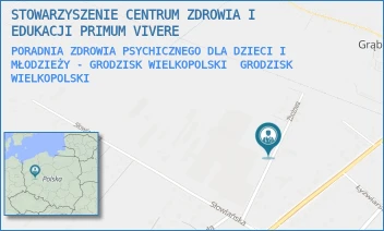PORADNIA ZDROWIA PSYCHICZNEGO DLA DZIECI I MŁODZIEŻY - GRODZISK WIELKOPOLSKI - STOWARZYSZENIE CENTRUM ZDROWIA I EDUKACJI PRIMUM VIVERE - ZBOŻOWA 26,  GRODZISK WIELKOPOLSKI