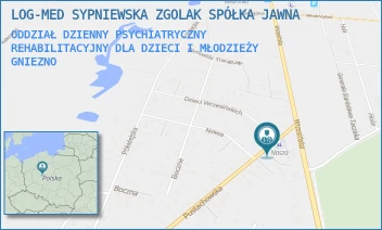 ODDZIAŁ DZIENNY PSYCHIATRYCZNY REHABILITACYJNY DLA DZIECI I MŁODZIEŻY - LOG-MED SPÓŁKA Z OGRANICZONĄ ODPOWIEDZIALNO - UL. PUSTACHOWSKA 1,  GNIEZNO