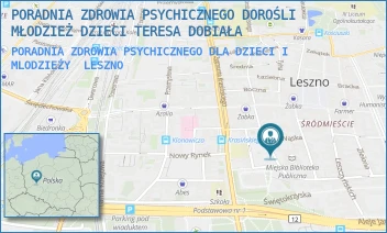 PORADNIA ZDROWIA PSYCHICZNEGO DLA DZIECI I MLODZIEŹY - PORADNIA ZDROWIA PSYCHICZNEGO DOROŚLI MŁODZIEŻ DZIECI TERESA DOBIAŁA - PL. JANA METZIGA 26/2,  LESZNO