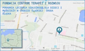 PORADNIA LECZENIA UZALEŻNIEŃ DLA DZIECI I MŁODZIEŻY W ŚRODZIE ŚLĄSKIEJ - FUNDACJA CENTRUM TERAPII I ROZWOJU - UL. KOLEJOWA 16A,  ŚRODA ŚLĄSKA