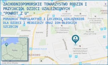 PORADNIA PROFILAKTYKI I LECZENIA UZALEŻENIEŃ DLA DZIECI I MŁODZIEŻY ORAZ ICH BLISKICH - ZACHODNIOPOMORSKIE TOWARZYSTWO RODZIN I PRZYJACIÓŁ DZIECI UZALEŻNIONYCH "POWRÓT Z U" - SEBASTIANA KLONOWICA 1A, SZCZECIN